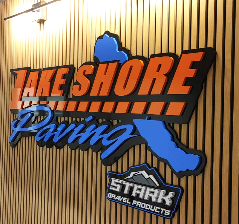 Lake Shore Paving Layered Acrylic Sign
