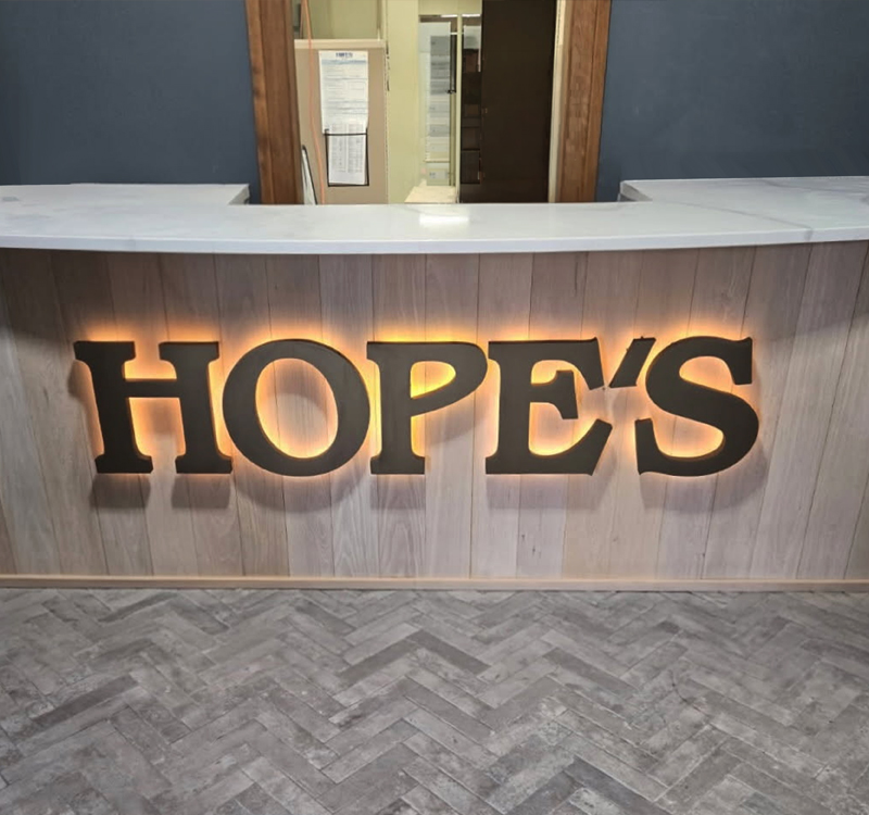 Hope's Halo Lit Reception Sign