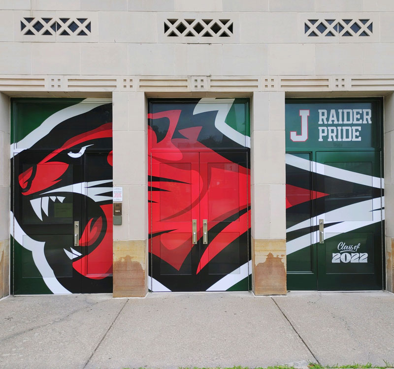 Jamestown High School Door Wraps